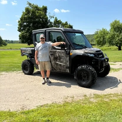 Customer with a new Kawasaki RIDGE side x side at Right Wheels in Derby, VT